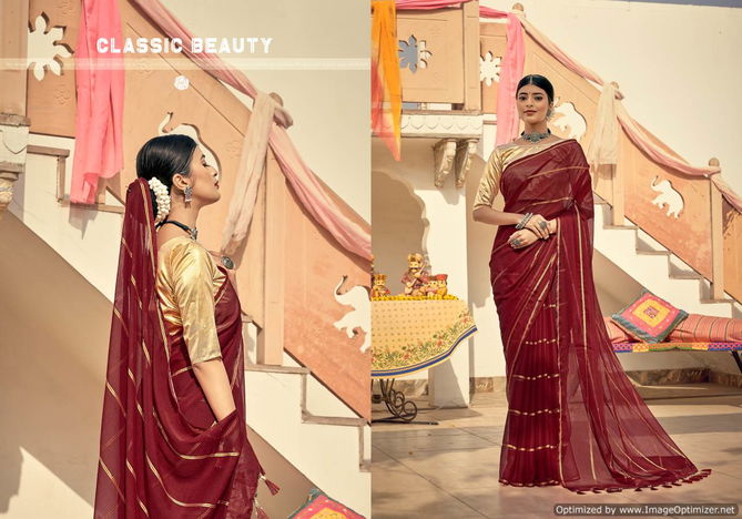 Ynf Viscose Silk Stylish Party Wear Chiffon Latest Designer Saree Collection